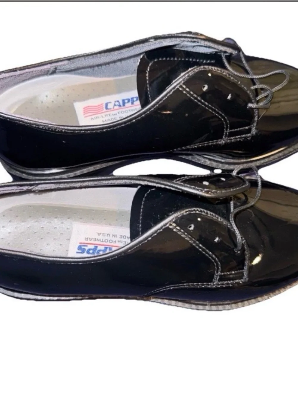 Black Patent Leather Lace-Up Loafers